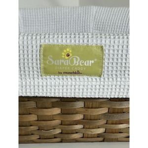 Sara Bear Diaper Caddy By Munchkin With White Cotton Insert.